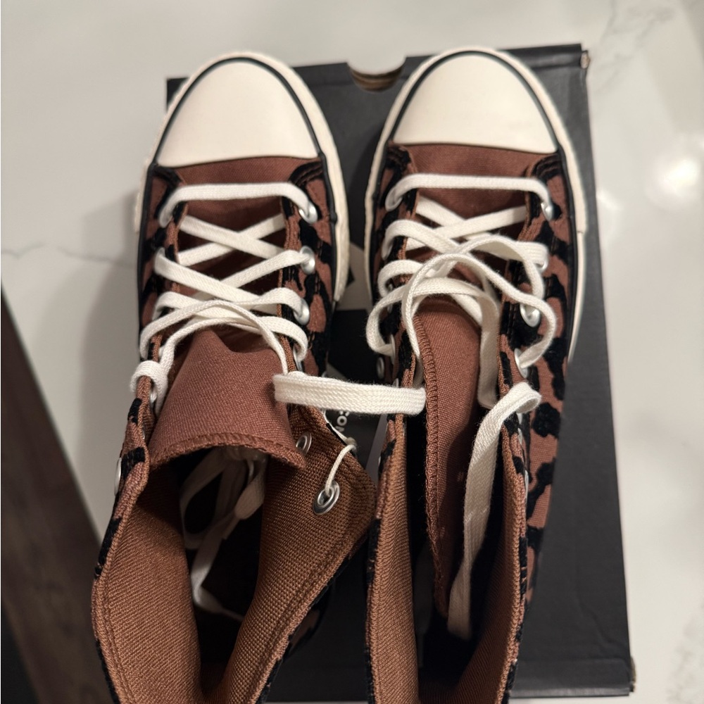 Converse All Star High Tops Brown Leopard  - Women 7.5